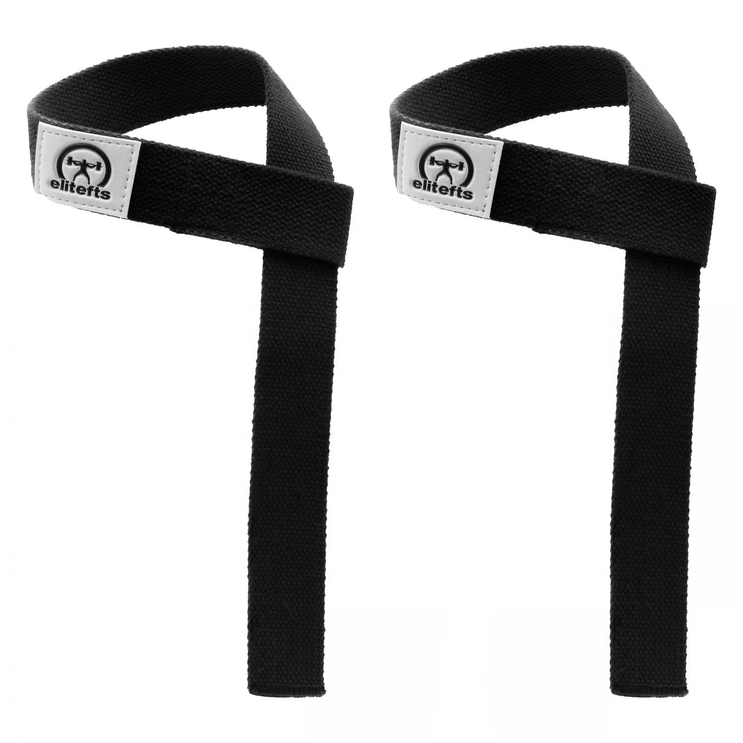 EliteFTS Cotton Wrist Straps for secure and comfortable lifting grip black
