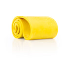 Yellow resistance band on a white background
