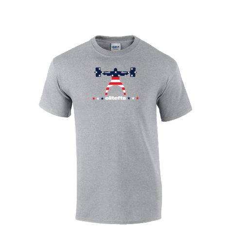 elitefts American Flag Squatter T-Shirt grey