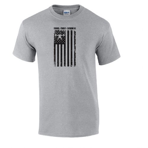 elitefts Focus Trust Strength Flag Black T-Shirt