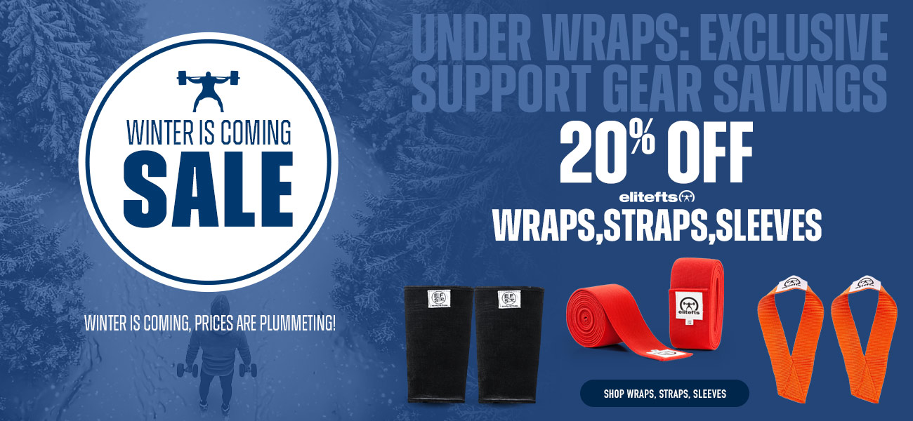 20% off elitefts wraps, straps, sleeves